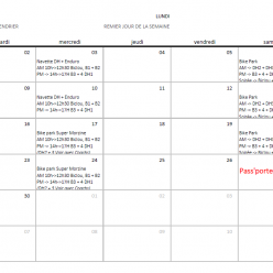 Calendrier prévisionnel cours Juin 2026